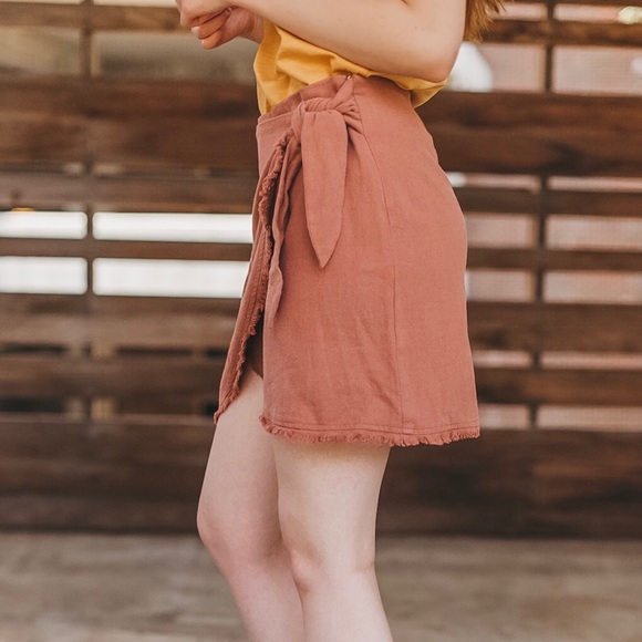 Tie Wrap Skirt - Burlwood - Picture 6 of 7